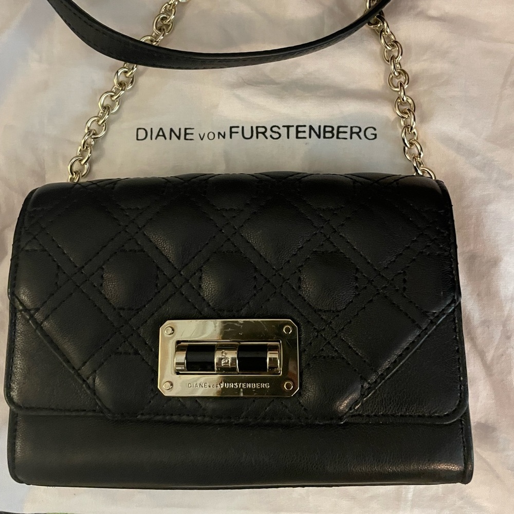 Diane Von Furstenberg Black Quilted Mini Bag